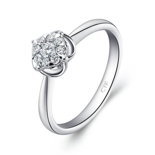 CHOW TAI FOOK 周大福U182140 女士18K白金钻石戒指- 购买最佳价格