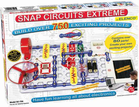 ELENCO Snap Circuits Extreme SC-750 电路拼接玩具-让孩子边玩边学电路原理