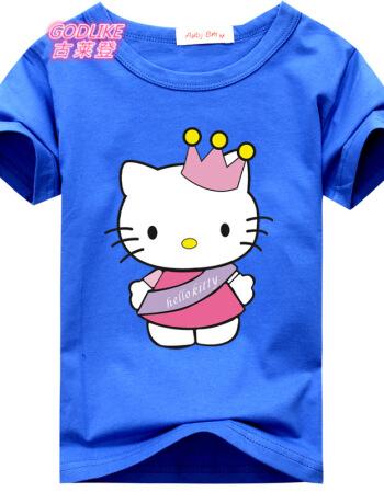 Hello Kitty Kitty K161057 Girls' T-shirt Royal Blue 160cm