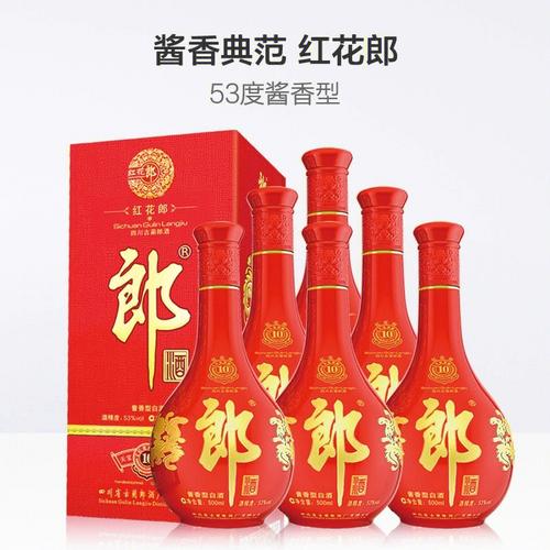 LANGJIU Langjiu Honghualang 1044-8-vol Maotai flavor Baijiu 500ml-6 bottles packed in full container