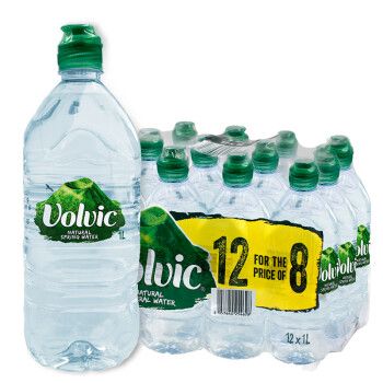 Volvic Natural Mineral Water 1L-12 Bottle Box