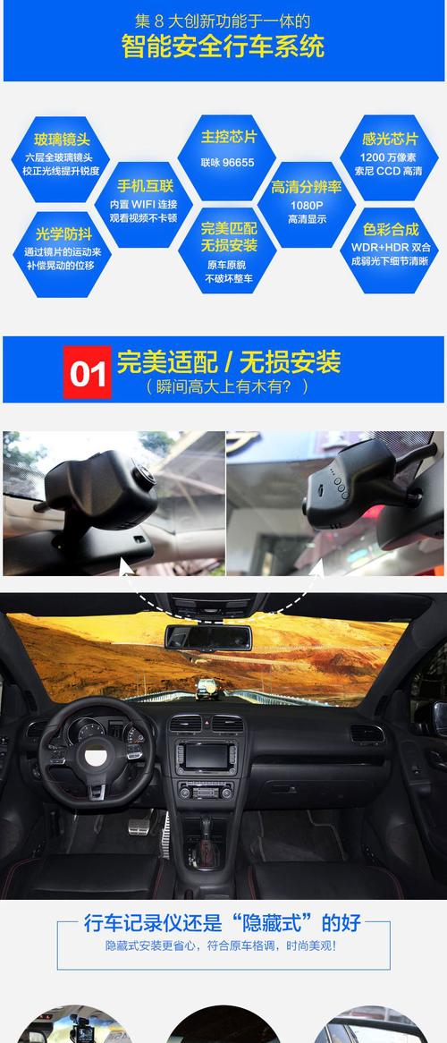 Shenzhou Titan SZTT-JLY-DZ Hidden DASH CAM for Sagitar Passat Golf 7