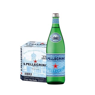 SANPELLEGRINO圣培露含气天然气泡水玻璃瓶750mlx12瓶/箱