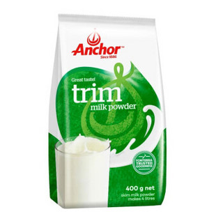 新西兰原装进口安佳（Anchor）脱脂乳粉成人奶粉400g袋装*2脱脂奶粉